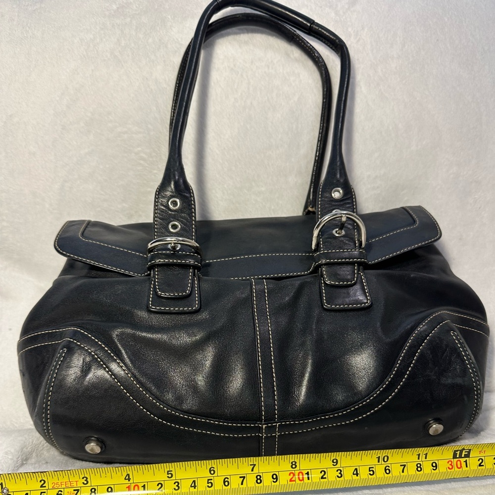 Coach black satchel gently used